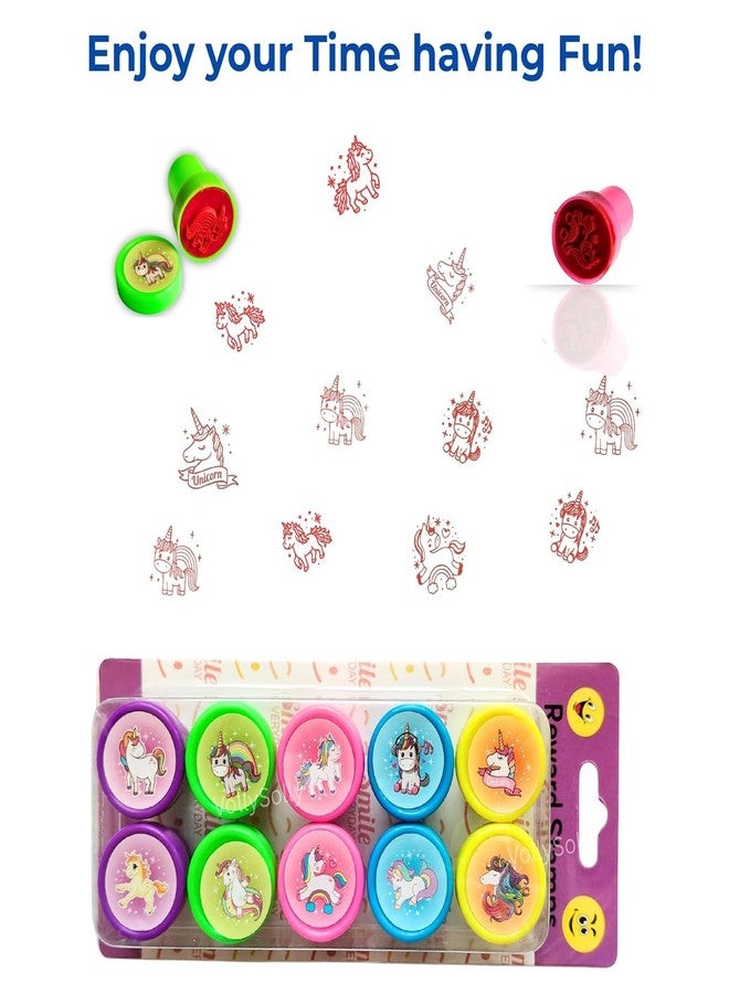 Self Lub Stampers for Kids - 5 Brilliant Colors, Fun Dino Designs, Self-Inking Stamps for Crafts, Party Favors & Learning Activities Pack of 20 PCS - Image 2